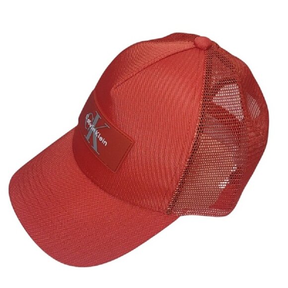 Calvin Klein Logo Sili Patch Ball Mesh Back Cap, Paprika, O/S - 4D5025G (801) - Picture 1 of 3